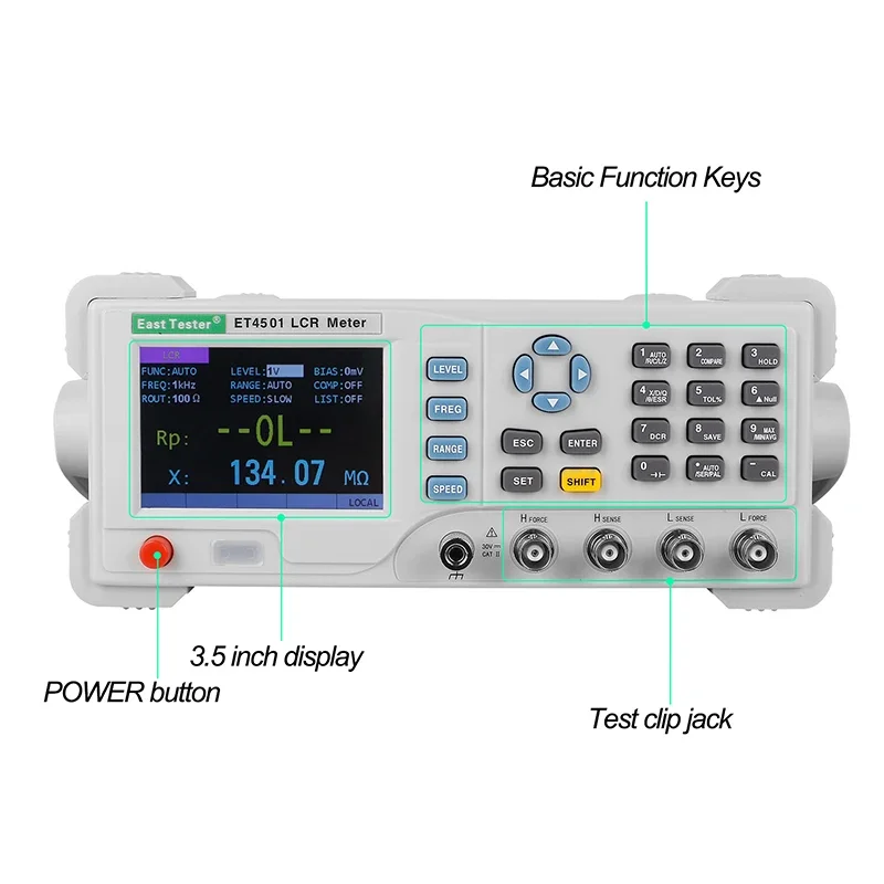 Digital LCR Meter Desktop ET4401 LED Bridge Tester Capacitance Resistance Impedance Inductance Measure Instrument