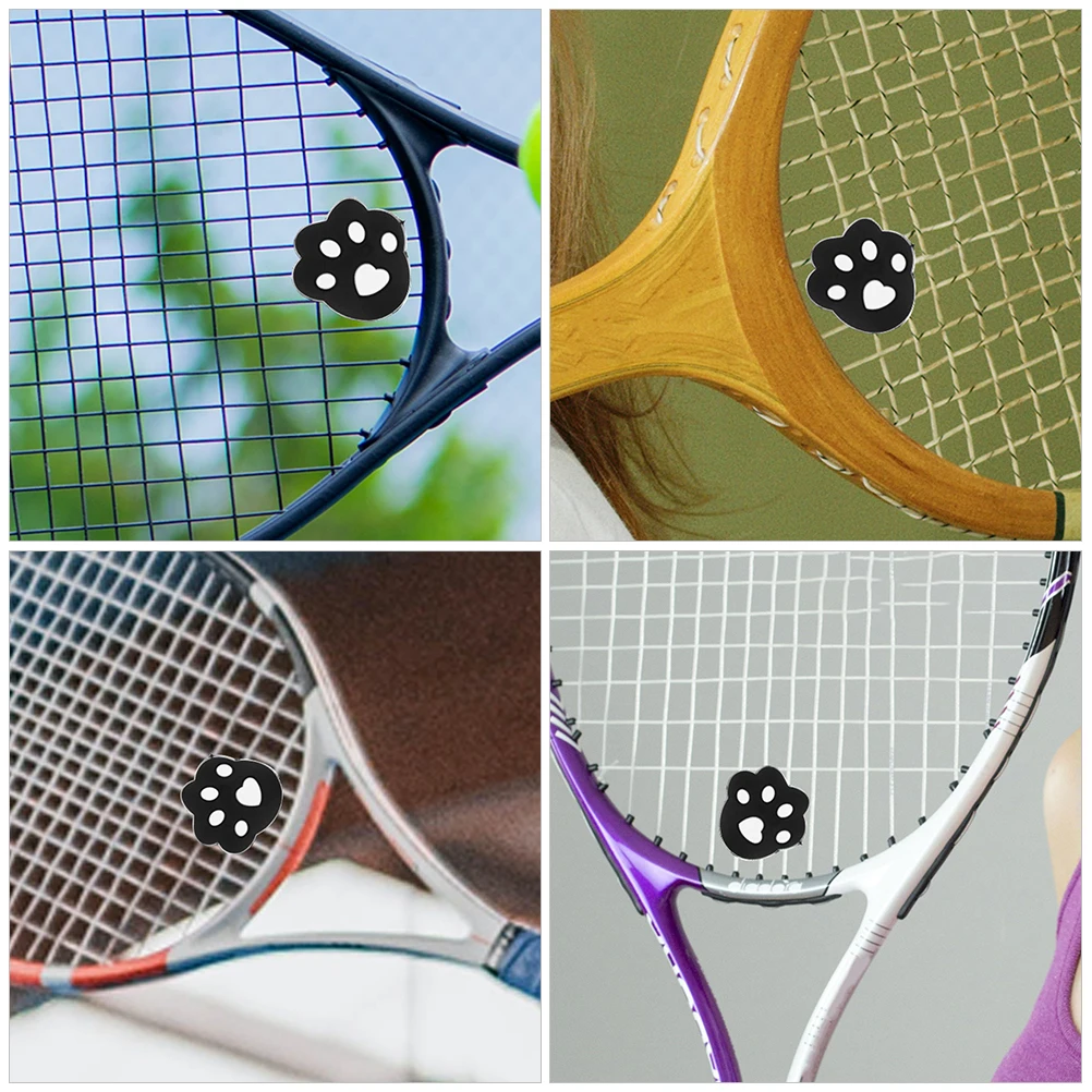 

4 Pcs Absorber Tennis Racket Shock Head Dampers Paw Black Vibration Racquet Dampeners