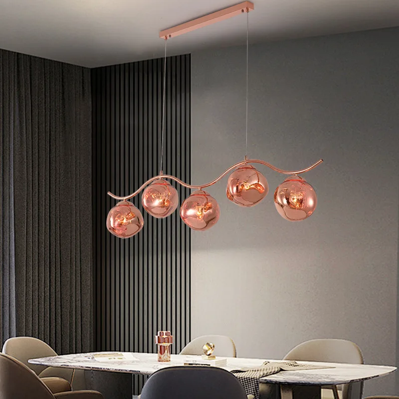 

French romantic living room Chandelier LED Lava Acrylic Colorful Creative design lustre Ceiling dimming for living room