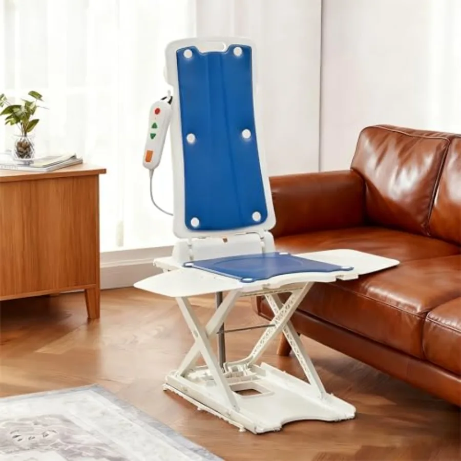 PERLECARE Electric Chair Lift 308 lbs Capacity Floor Lift for Elderly Falls IP68 Waterproof Bath Lift for Tub Foldable and Rech