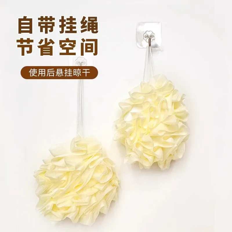 2-In-1 كرة استحمام منشفة اللوف مع الرباط إغلاق للصابون لينة التقشير شبكة دش الإسفنج العناية بالبشرة الاستحمام أداة