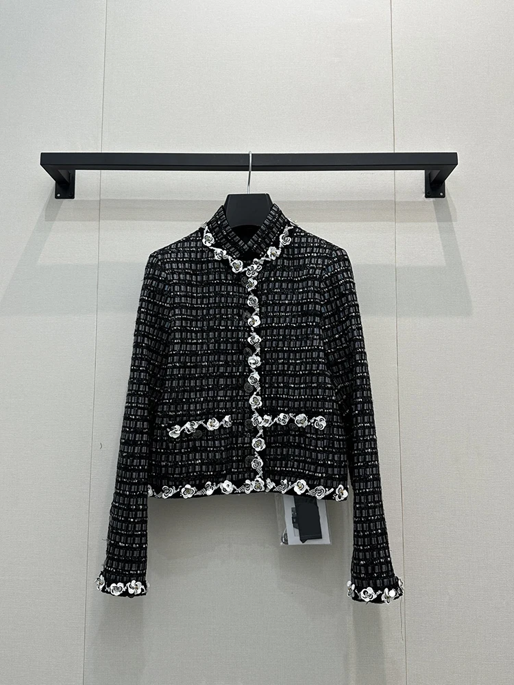 

SVORYXIU 2025Осенне-зимняя новая стильная повседневная элегантная женская модная черная куртка в клетку, пальто