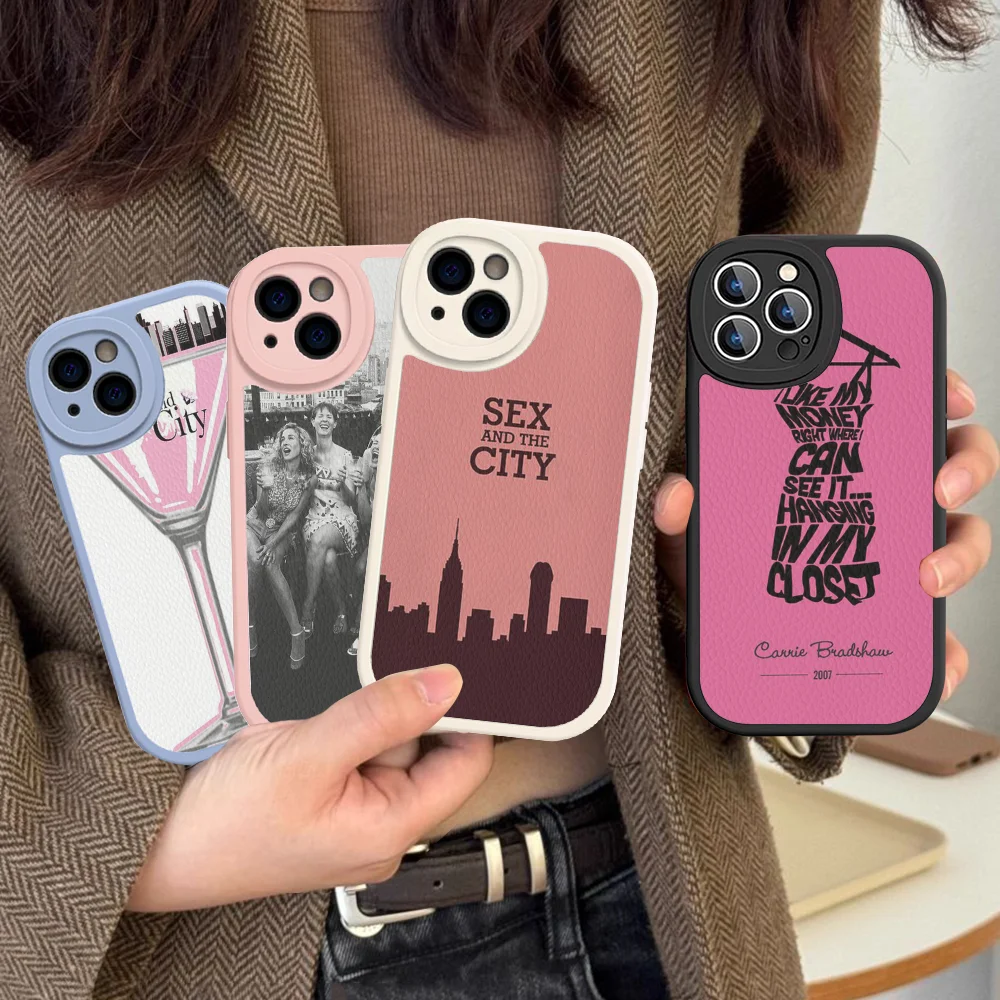 Sex and the City Phone Case Hard Leather For iPhone 15 14 13 12 Mini 11 14 Pro Max Xs X Xr Plus Fundas