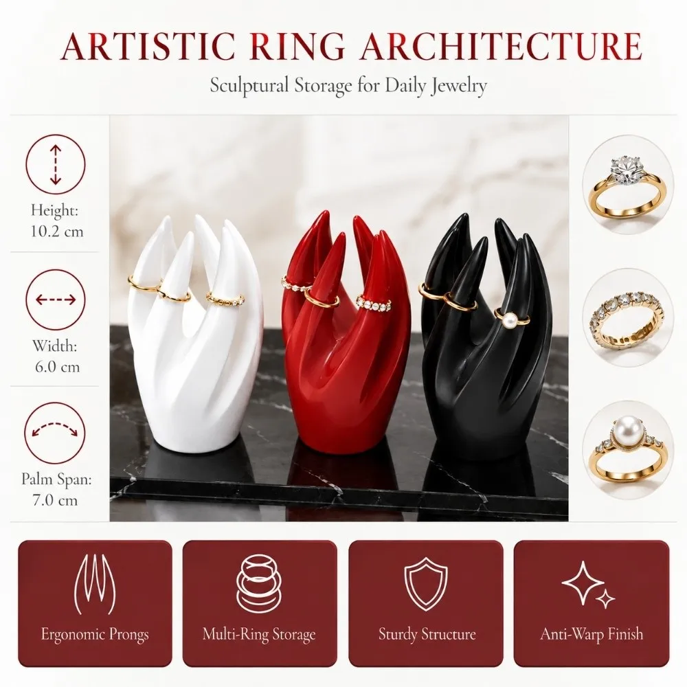Creative Finger Shape Ring Storage Rack Versatile Simple Jewelry Rack Display Stand Desktop Organizer