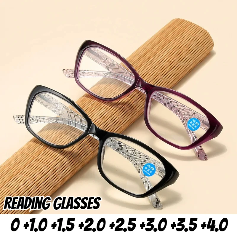 

Neutral Fashion New High-definition Anti-blue Light Presbyopia Glasses Men and Women Retro Ultralight Reading Glasses +3.5+4.0