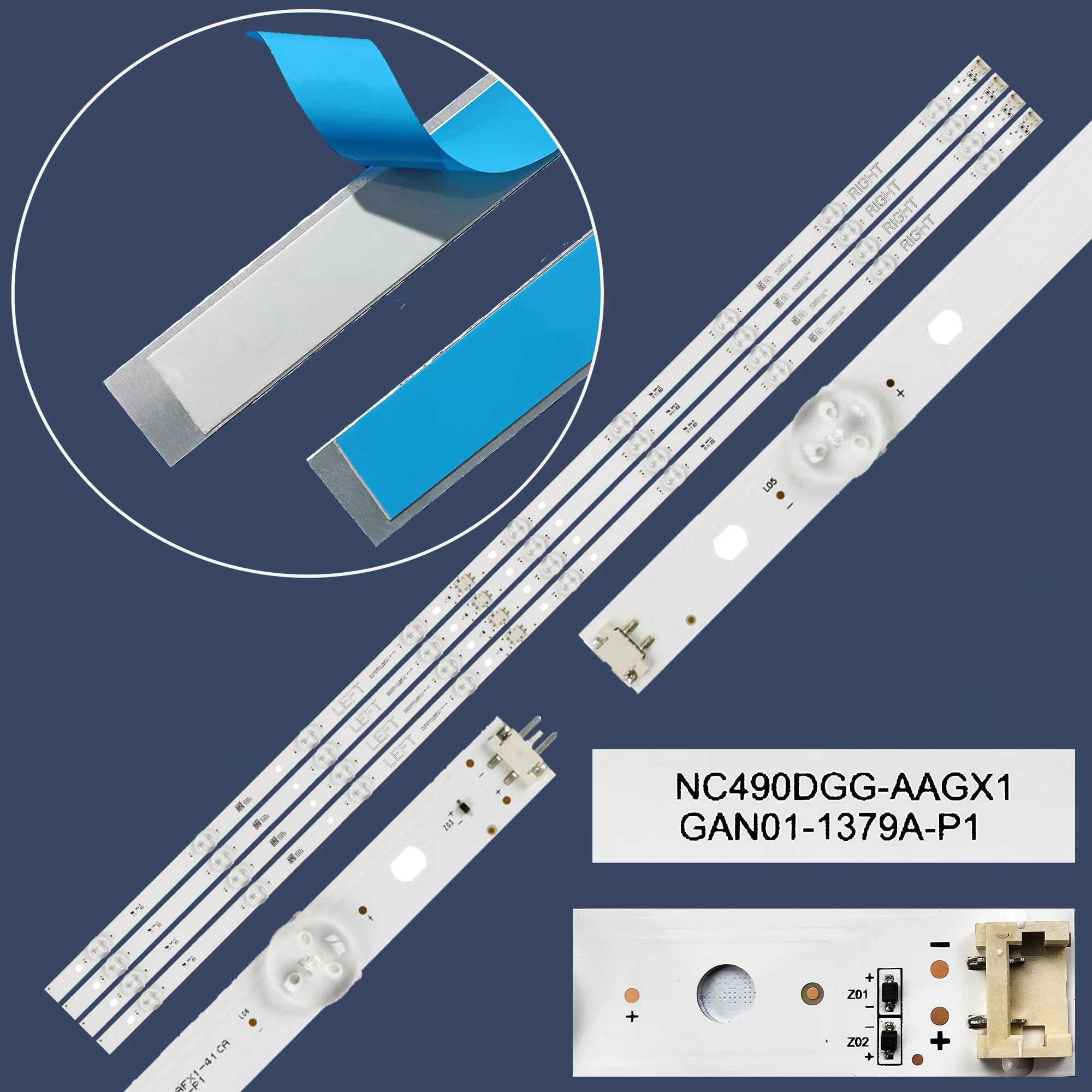 Striscia di retroilluminazione LED per 49LJ5550 49UK6200 49UK6300 49LK5700PSC 49UJ630V 49UJ6300 49LJ5500 49UM7000PLA 49UM7000 49LK5900 49UJ635T 49UK64