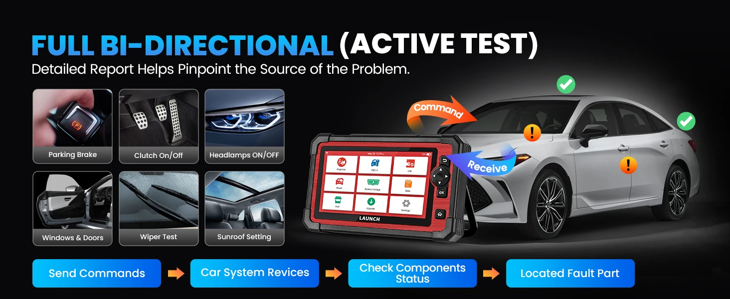 LAUNCH X431 CRP919E OBD2-Scanner, bidirektionales Scan-Tool 2026 wie CRP919EBT, CANFD/DoIP/FCA SGW, ECU-Code, 35+ Servicefunktionen – Detail 8