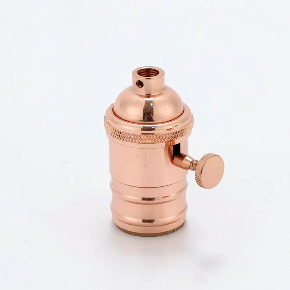 Vintage E26 E27 Lamp Socket Aluminum Light Base With Rotary Switch Retro Industrial Style Holder For DIY Table Wall Lamp