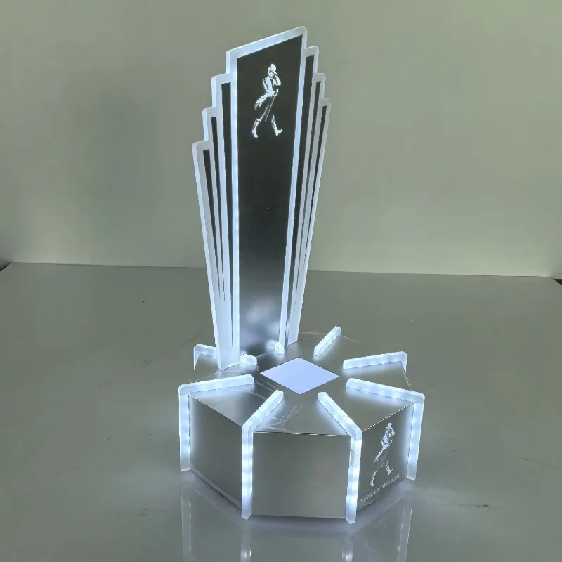 Premium Custom LED Liquor Display StandJW Promotion Pro VIP Bottle Service Sign Luminous Champagne Display Stand With LED Lights