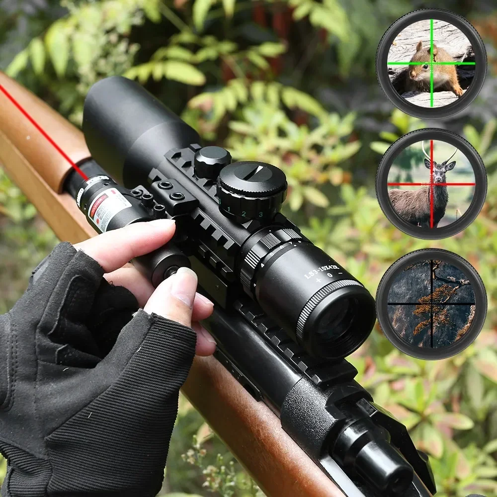 Imagem -04 - Red Dot Laser Sight Scope Riflescope Reticles Iluminados Vermelhos e Verdes Airsoft Hunting Scopes 20 mm 11 mm Rail 310x42