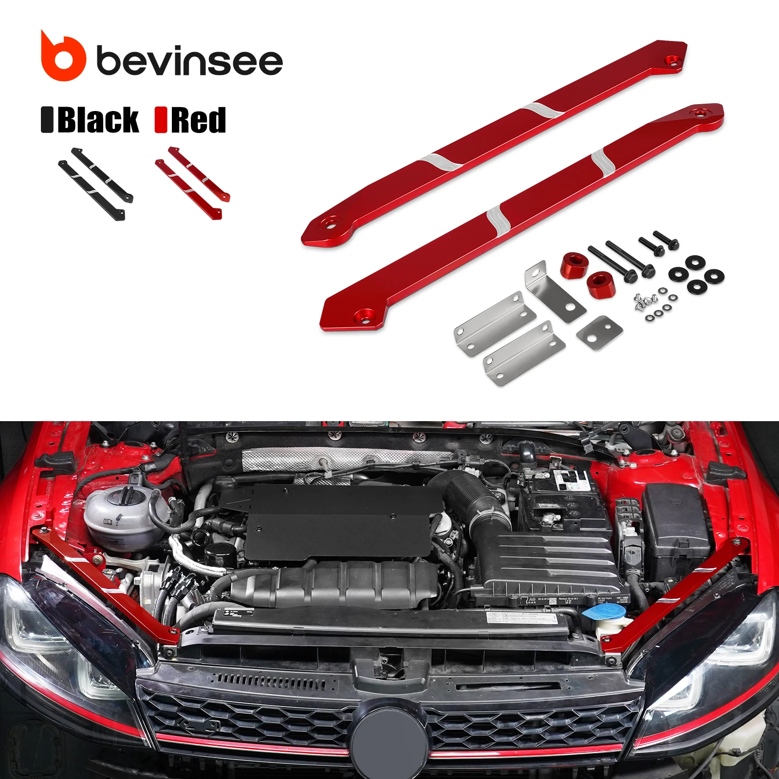 BEVINSEE Headlight Mounting Bracket for VW for Golf MK7 MK7.5 GTI R – Headlight Support Frame Replaces 5G0805932 5G0805931