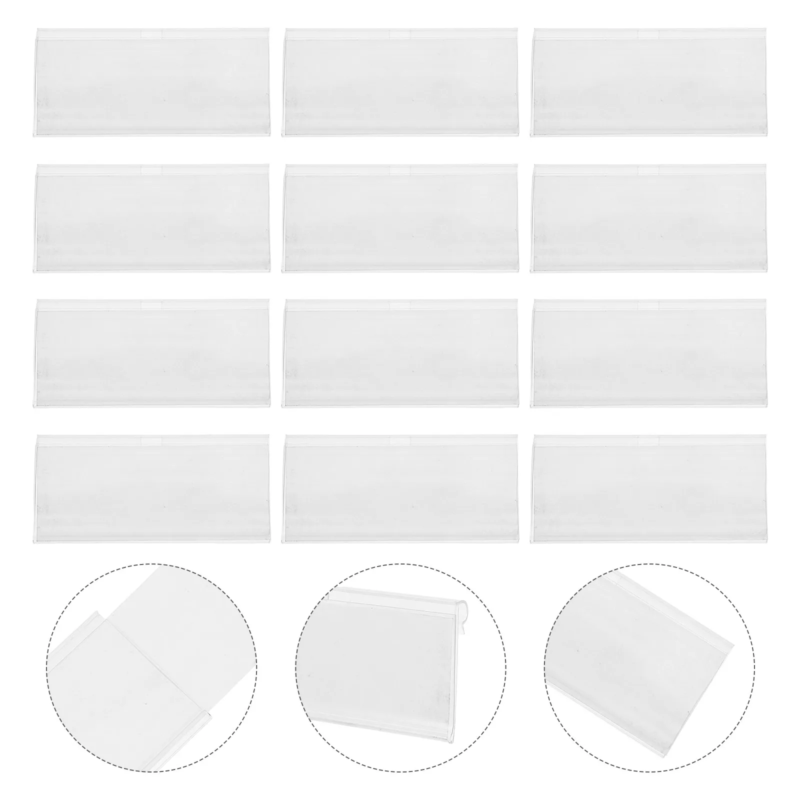 100Sets Transparent Price Card Holders Plastic Label Display Stand Shelf Tag Organizer Retail Merchandise Shopping Mall