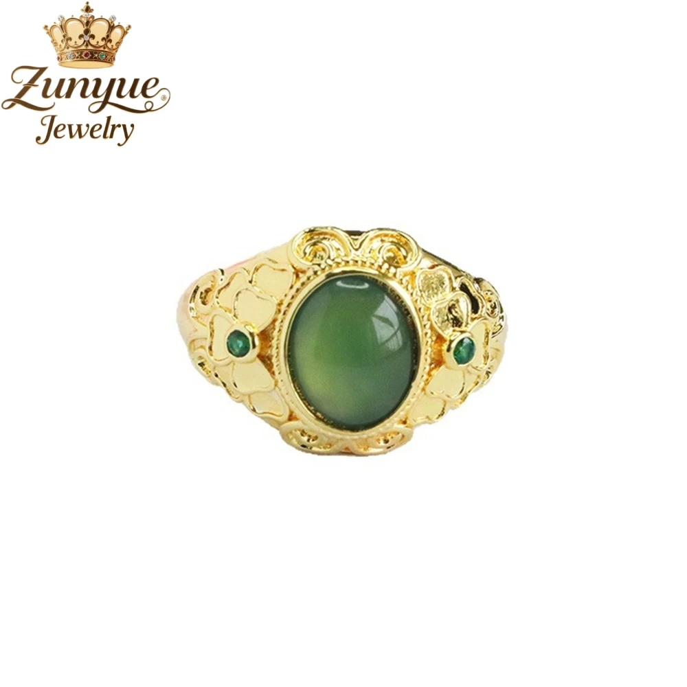 Natural Blue Water Jadeite Butterfly Texture Ring Luxury Quality Jewelry Fashion Jewelry Exquisite Elegant Charms Popular Gift