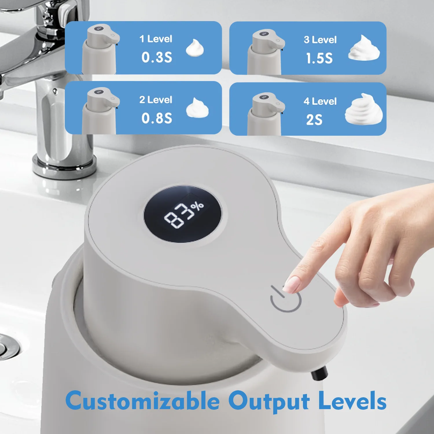 New Automatic Sensor Soap Dispenser Intelligent Foam Hand Sanitizer Electric Sensor Desktop Wall-mounted Digital Display Model