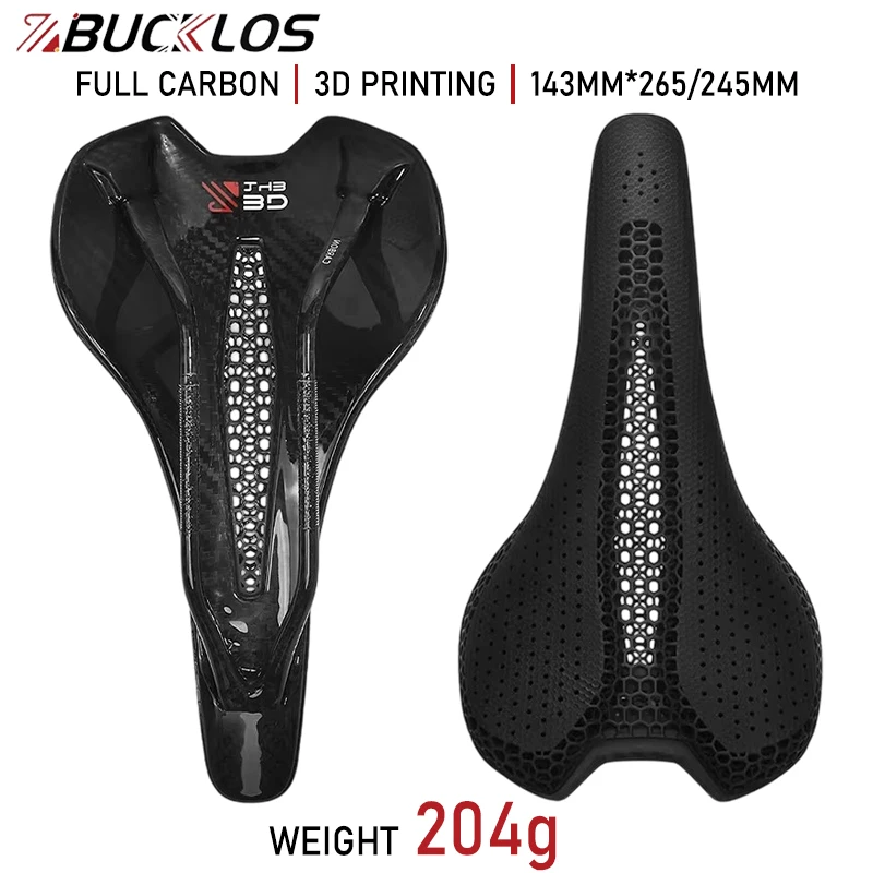 

Bucklos 3D Printed Bicycle Saddle Ultralight 204G Carbon Saddle 143*245mm Bike Seat for Mtb Gravel Road Bike Seat Cycling Parts