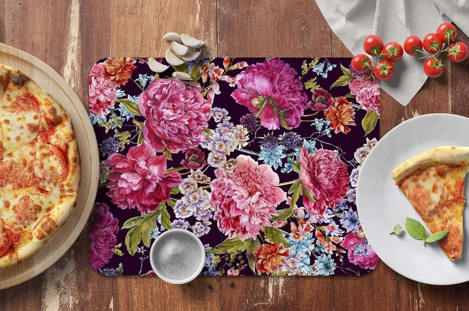 Marble Blue and Gold Flowers placemat for the kitchen  table mat  kitchen decoration accessories  placemats for table