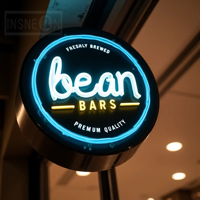 Custom Round LED Light Box for Beauty Salons Waterproof Acrylic Double Sided Professional Illuminated Sign