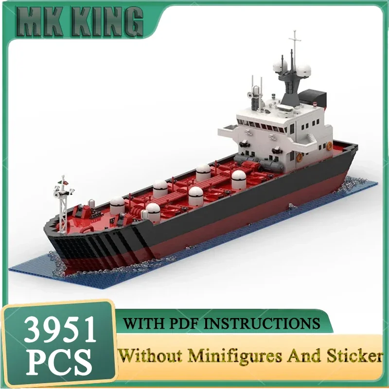 Battleship Model Moc Building Bricks Port Ship Oil Tanker Boat Model Technology Classics Ferry  Block Toy DIY Assembly Holiday