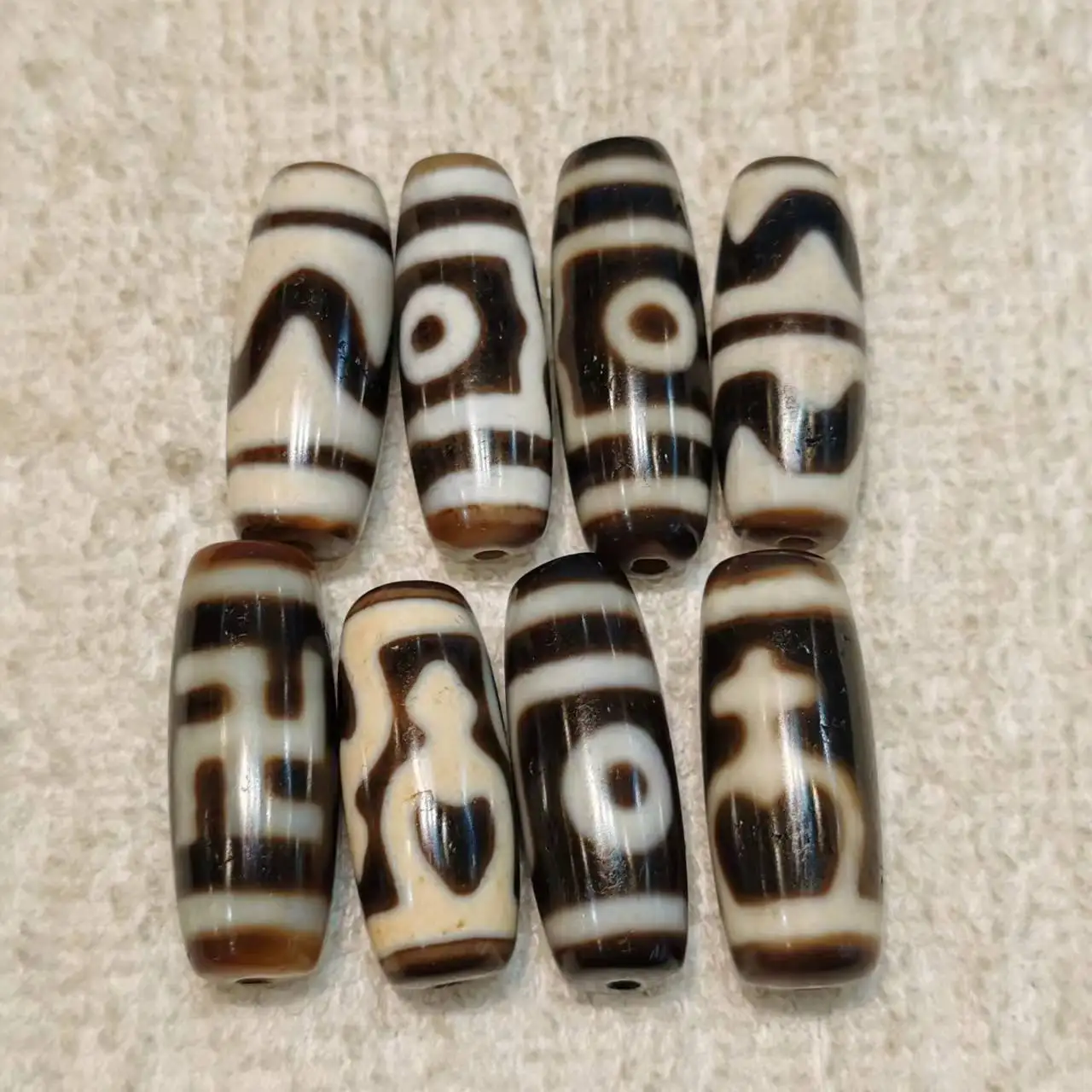 Xizang totem ancient method penetration horseshoe pattern weathering agate beads necklace pendant diy accessories