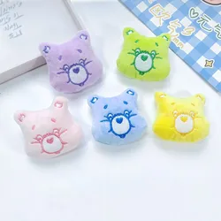 10PCS/Lot 6*5.5CM Cartoon Plush Doll Bear Head Patches Applique Crafts For Girl Garment Accessories And Bag Decoration