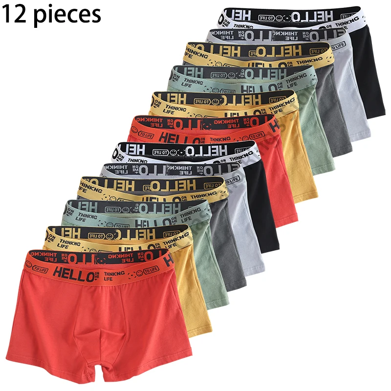 Plus Size Heren Ondergoed Heren Katoenen Onderbroek Heren Puur Slipje Shorts Ademende Boxershort Comfortabel Zacht 12 Stuks 40-120Kg