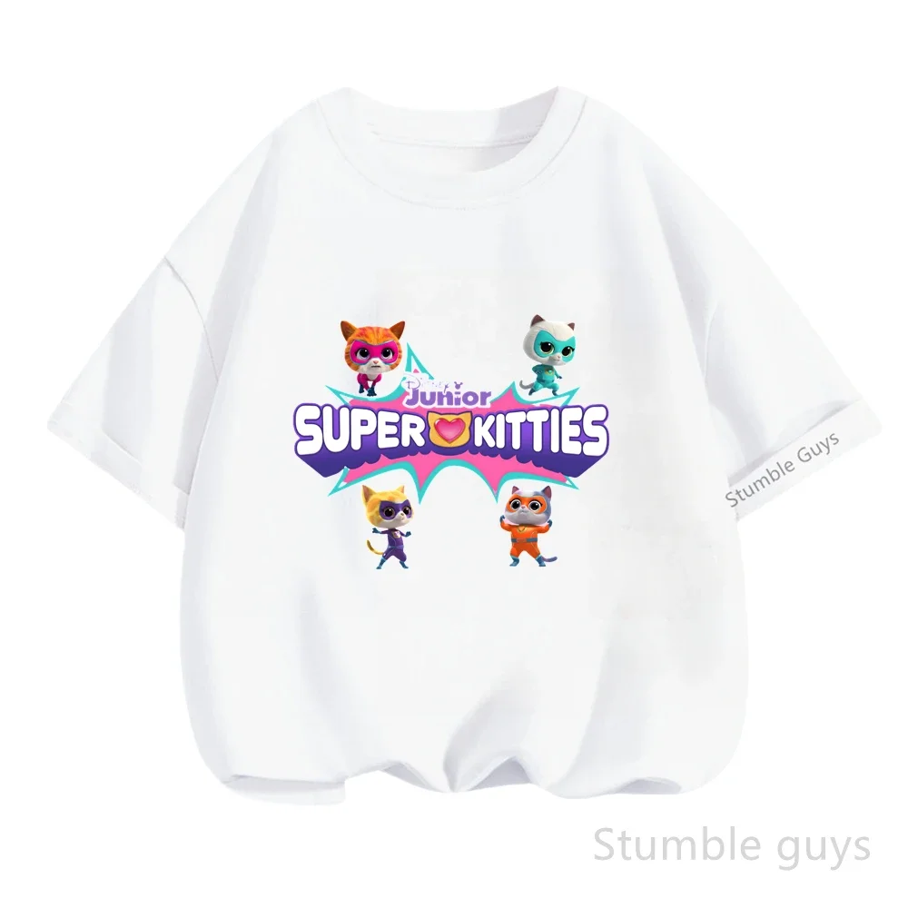 

Summer Kids Disney Supperkitties T-Shirt Boys Fashion Girls Short-Sleeve Tee Cool Breathable Trendy Daily Outfit​