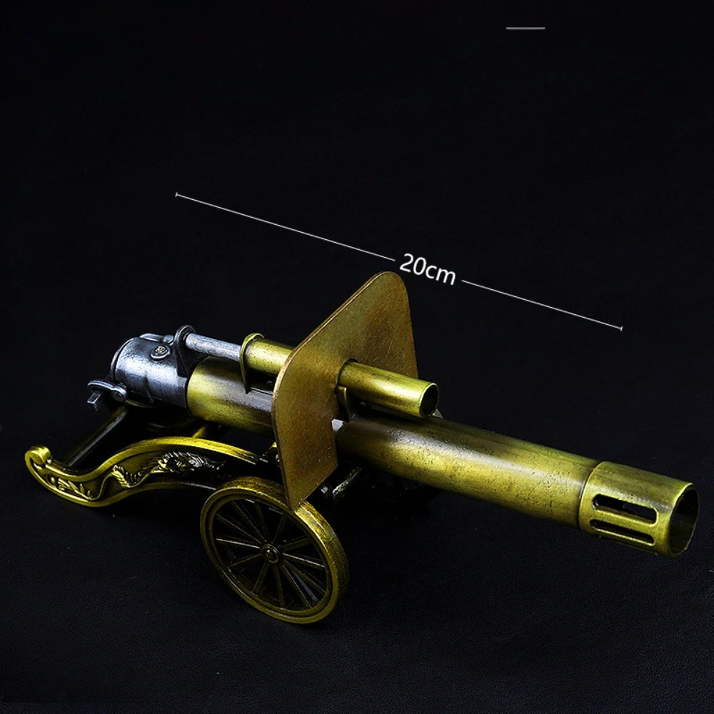 Metal Ornaments Reloading Cannon Alloy Wheeled Cannon Model Home Decoration Boy Toy Collection Living Room Decoration