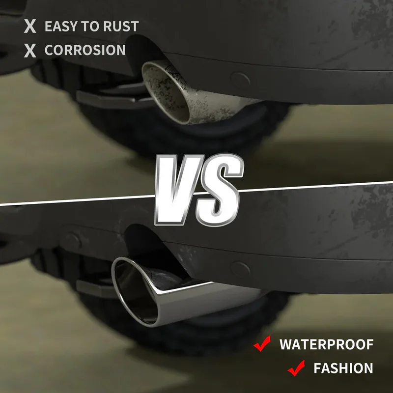 Punta di scarico ingresso 3,5", uscita 5", lunghezza 12", acciaio inossidabile, universale