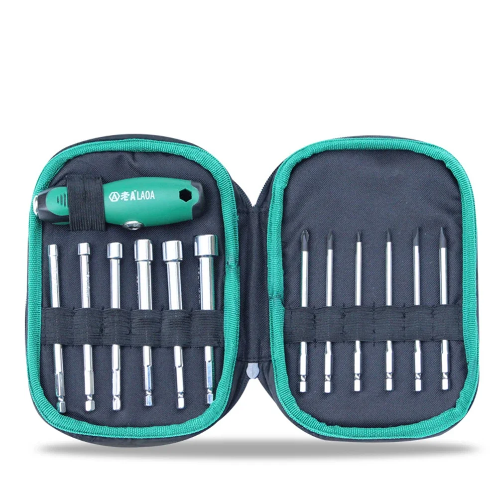 12-piece Multifunction High Quality Screwdriver Socket Screwdriver with Turning T-handle Portable Professional Repair Tool Kit