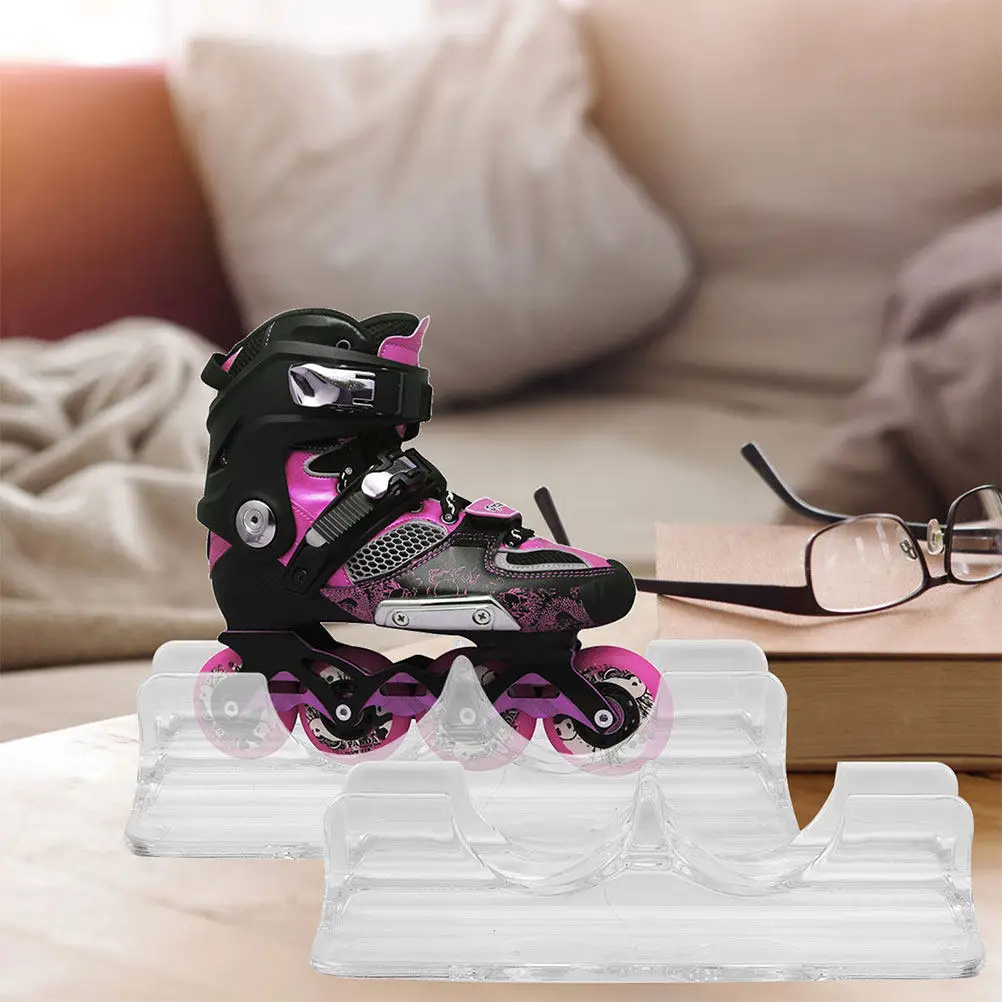 

Набор из 4 прозрачных подставок для роликовых и ледовых коньков: устойчивые, легкие, портативные, для розничной продажи