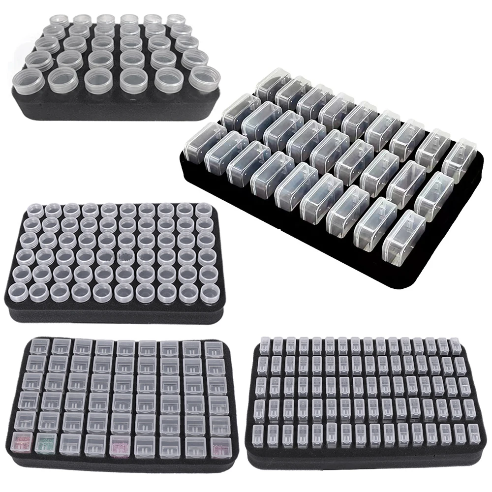 Diamond Painting Storage Jar with Sponge Mat for Bead Container Tool Accessories for Mosaic Shapes Supplies Art Tool Organizer