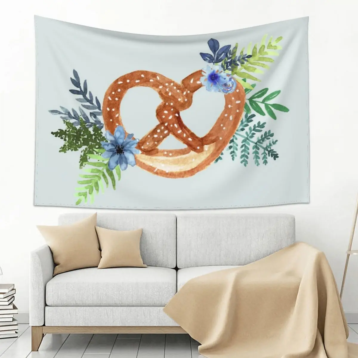 

Pretzel & Flowers Tapestry Bedroom Deco Wall Hanging Wall Decor For Room Decoration Home Tapestry
