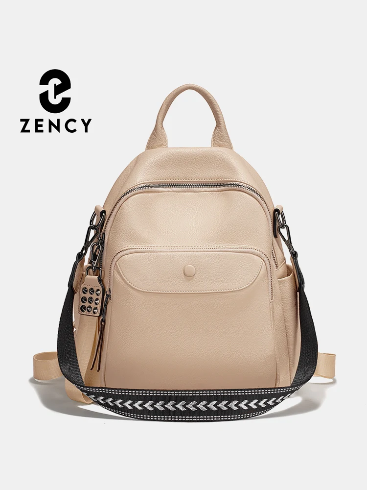 

Zency Genuine Leather Backpack for Women Multi-pocket Convertible Shoulder Bag Large Capacity Knapsack Ideal for School Work