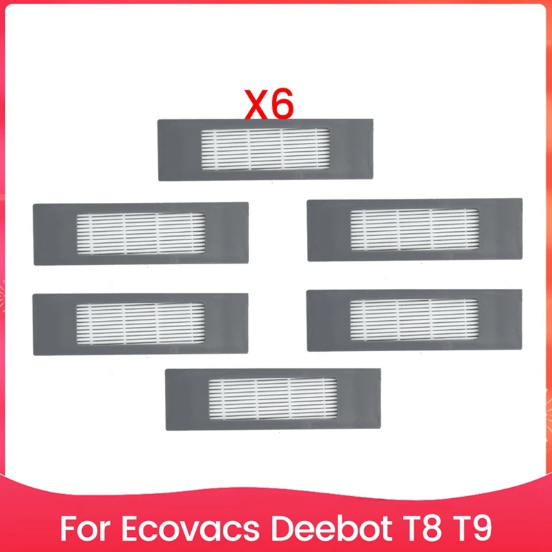 6 шт. набор вакуумных HEPA-фильтров для Ecovacs Deebot T8 T9, аксессуары для пылесоса, запасные части