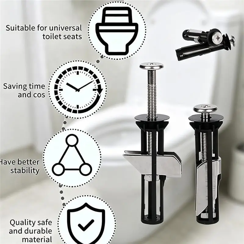 AT19-2027 New Toilet Seat Bolts Toilet Seat Fastener Bolt Kit Replacement