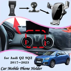 Car Mount for Audi Q2 SQ2 2017~2023 2022 Air Vent Auto Mobile Phone Holder Cellphone Bracket Gravity Stand Sticker Accessories