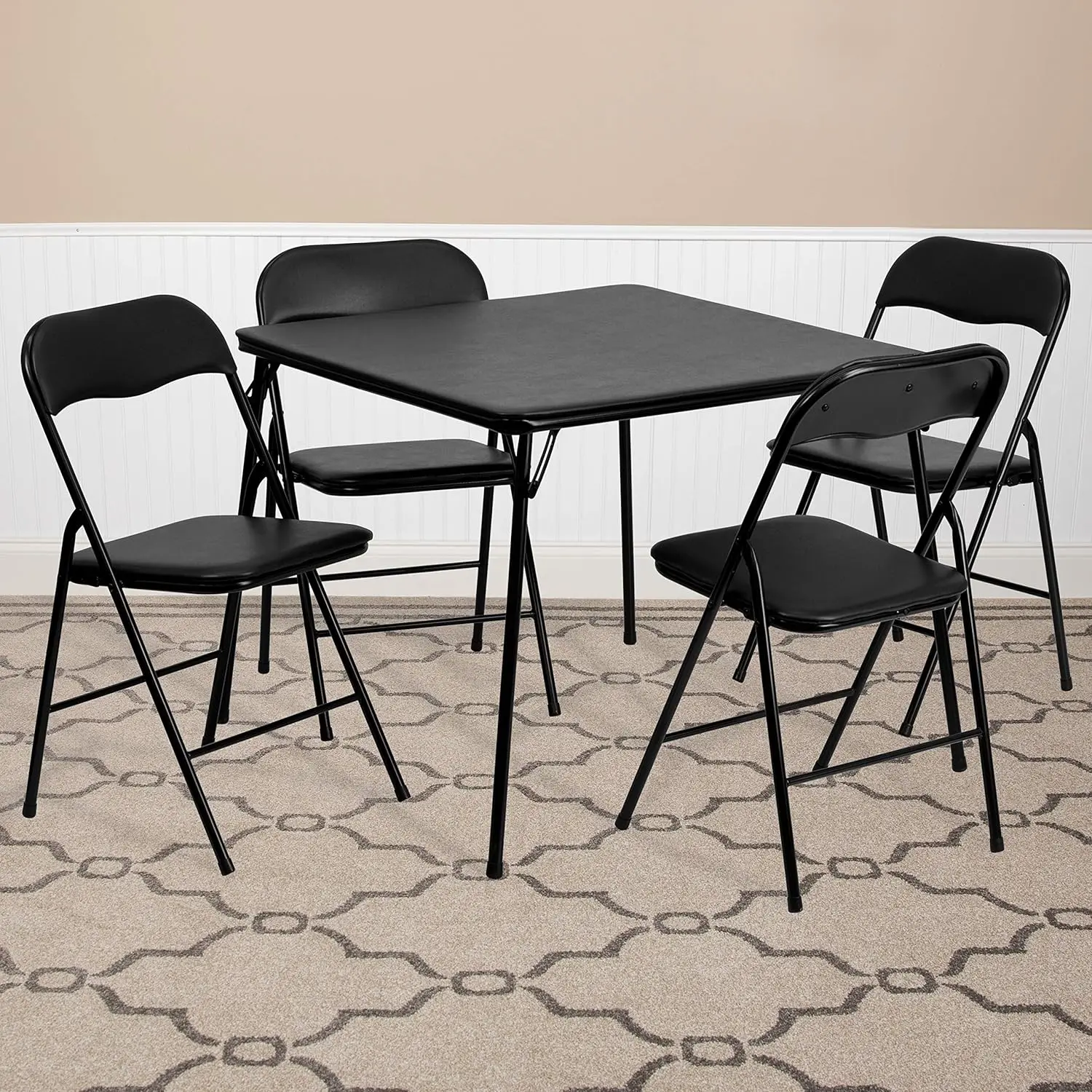 

Comfort corner 5 Piece Black Folding Game Room Card Table and Chair Set