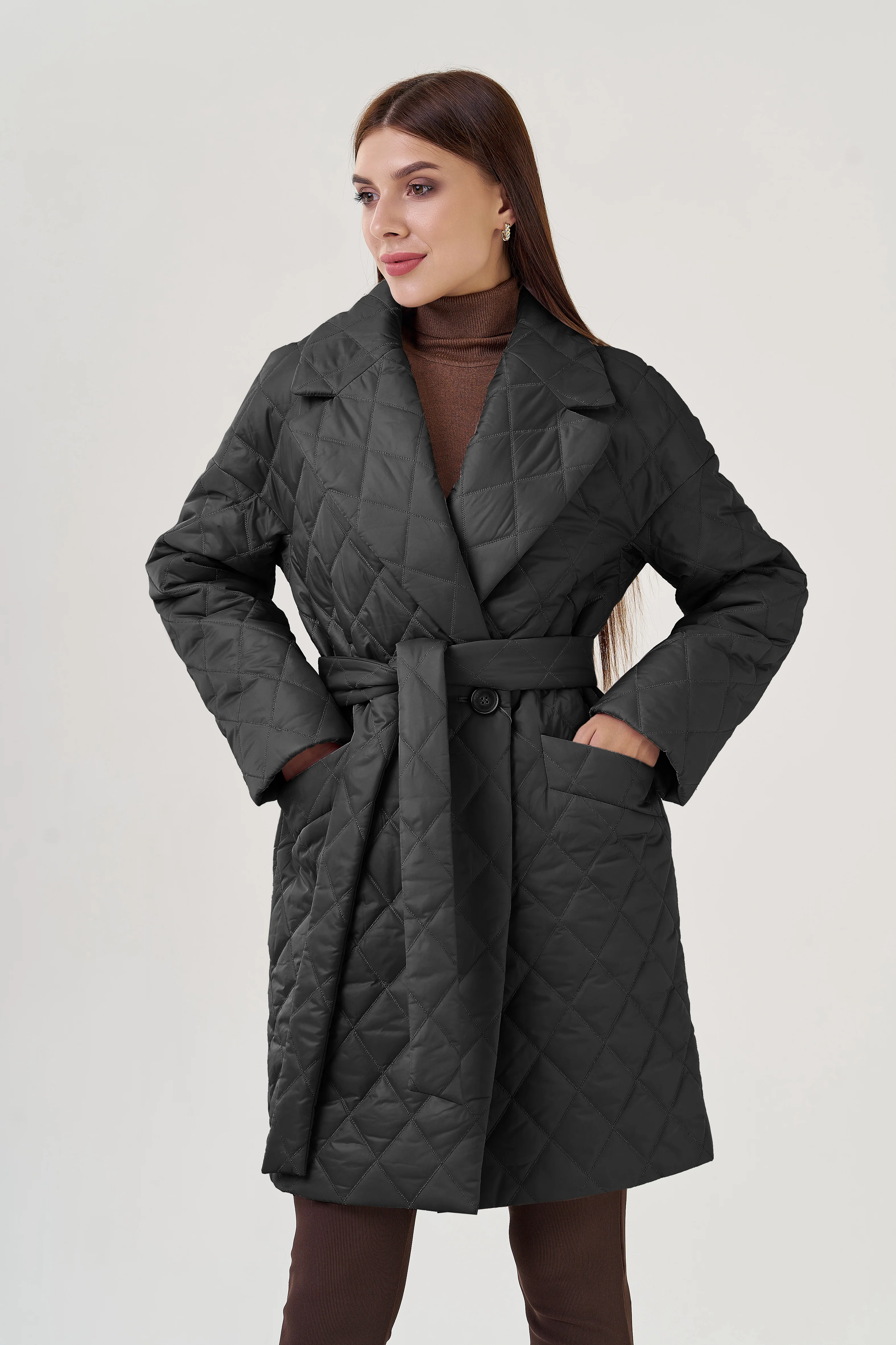 Trench coats Cotton Padded Long Winter Coat Female Casual Pocket Sash Women High Street Leading Cotton Padded Clothes