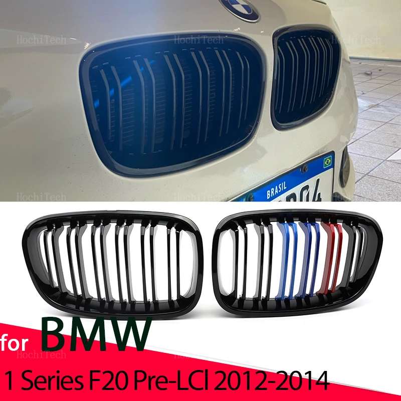 BLACK Grille ABS Front Replacement Hood Kidney Grill For BMW 1 Series F20 F21 Pre-LCI 2011-2015 Car Accessories