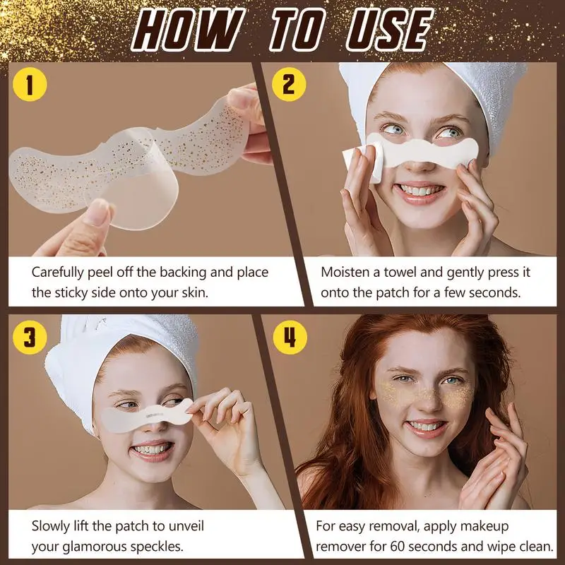 Autocollants de Taches de Rousseur à Paillettes pour le Visage, Patchs de Transfert Temporaire localité, 10x