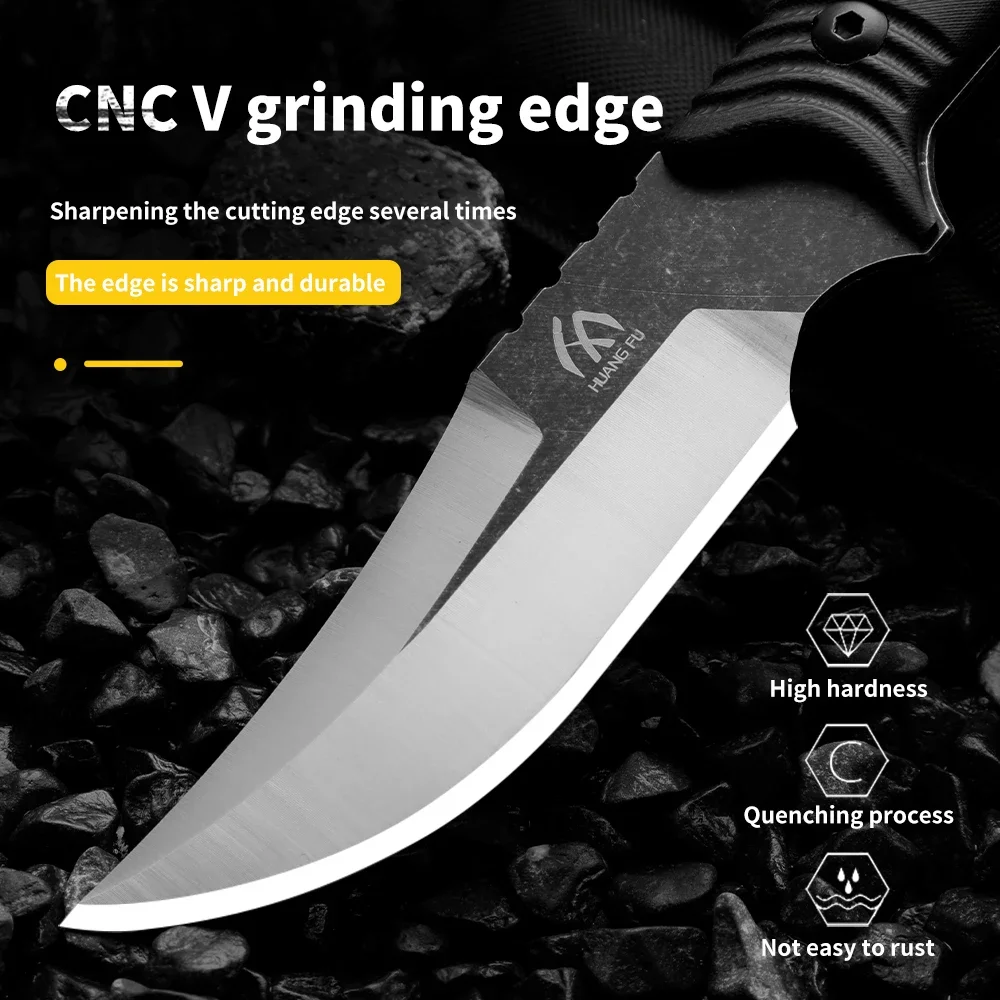 High quality multifunctional fixed blade - outdoor camping, rescue, and emergency survival knife, men's gift