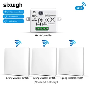 SIXWGH умный дом, беспроводной, 433 МГц, быстрое переключение, самостоятельное питание, пульт дистанционного управления, кнопка, настенный выключатель, набор