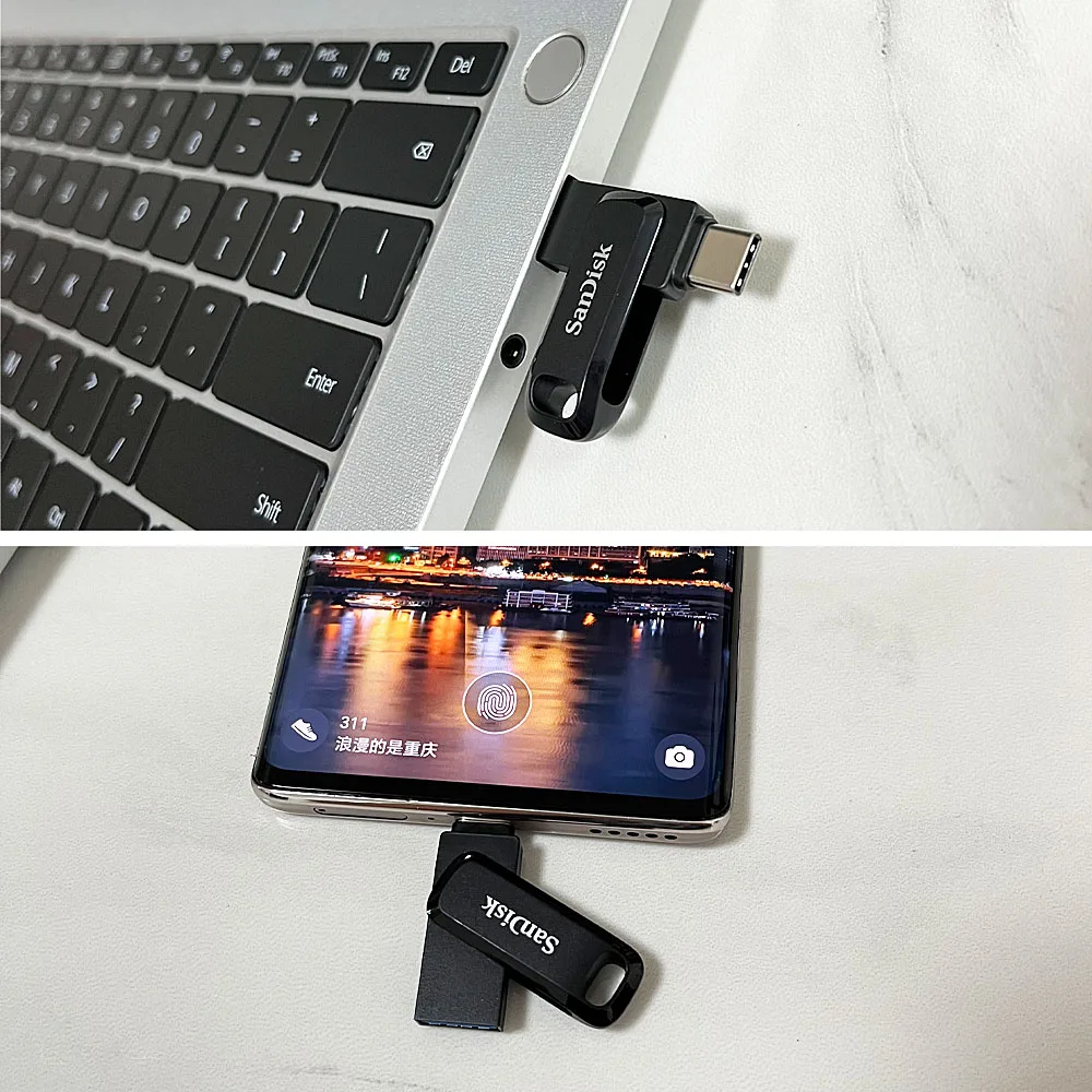 SanDisk-Clé USB OTG Ultra Touristors, USB 3.2, Type C, Flash Drive, 64 Go, 128 Go, 256 Go, 512 Go, Jusqu'à 400 Mbumental Memory Disk pour iPhone 15