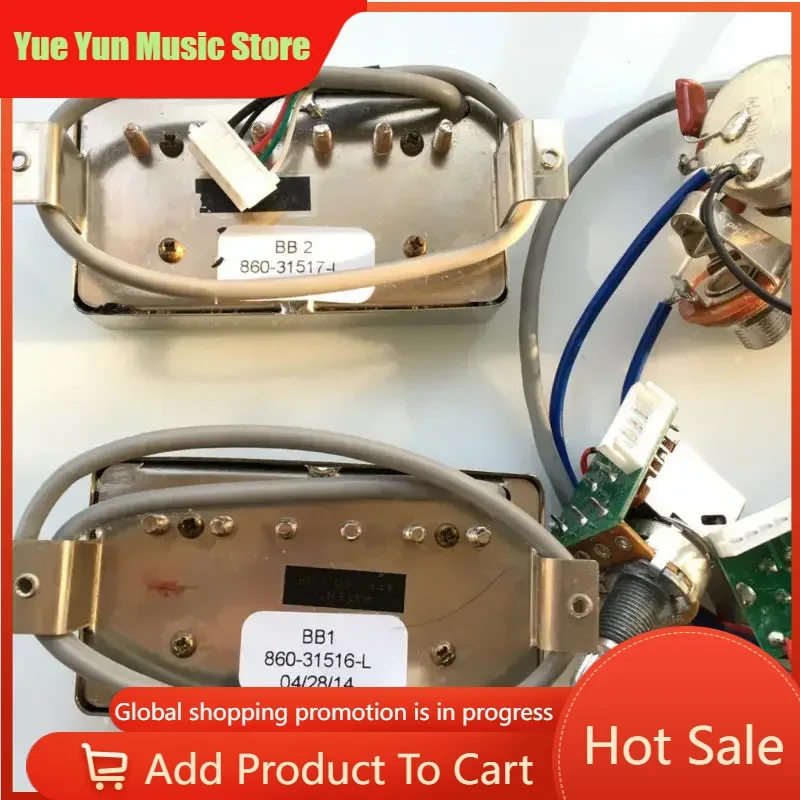 

Electric Guitar Humbucker Pickups Set with pro Wiring Harness BB1 BB2 BB Series Nickel Cover Silver Made in USA
