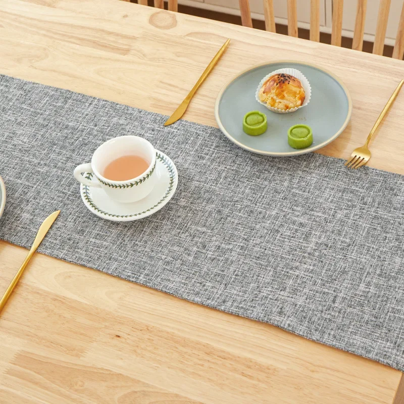 

Table Runner for Dinner Thickened Cotton Linen Solid Color Luxury Western Restaurant Decoration Table Flag