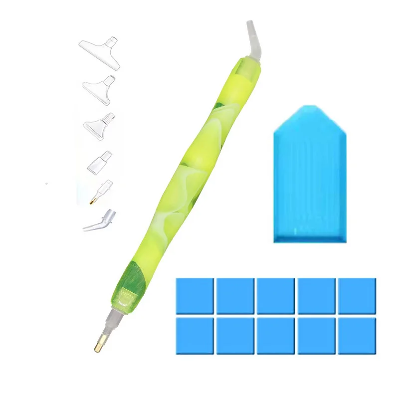 Resin Dot Diamond Painting Tool Set, Color Pen Holder, Replacement Pen Tip, Adhesive Disc