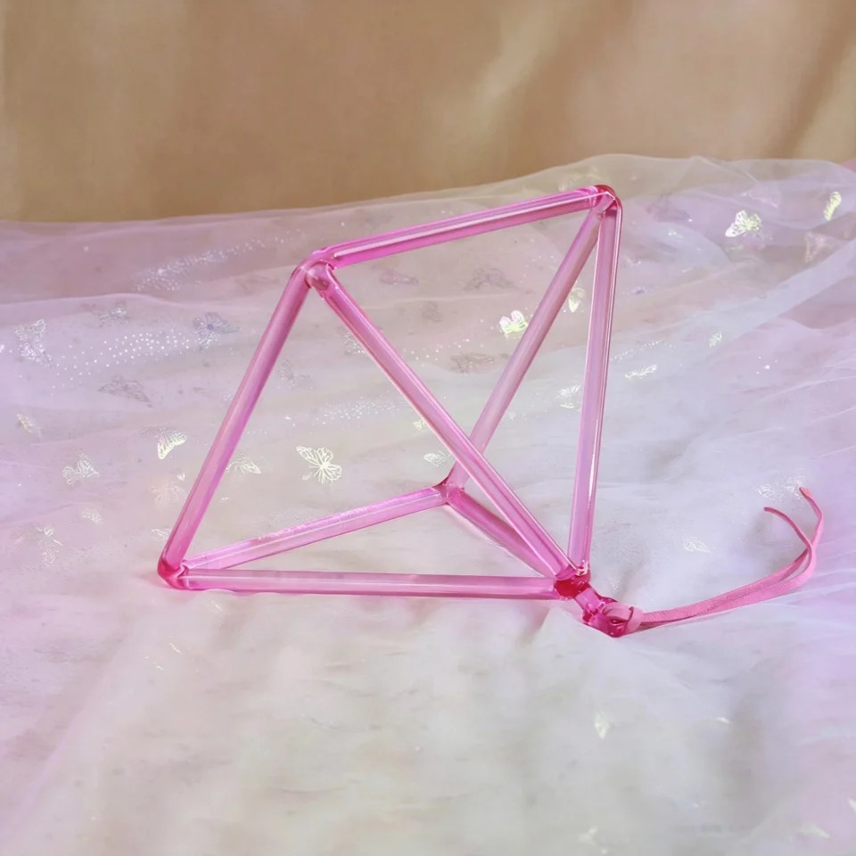 Pink Crystal Singing Pyramid for Sound Healing Yoga Meditation with Accessories And Case - Home Decor Energy Crystal Sound Thera