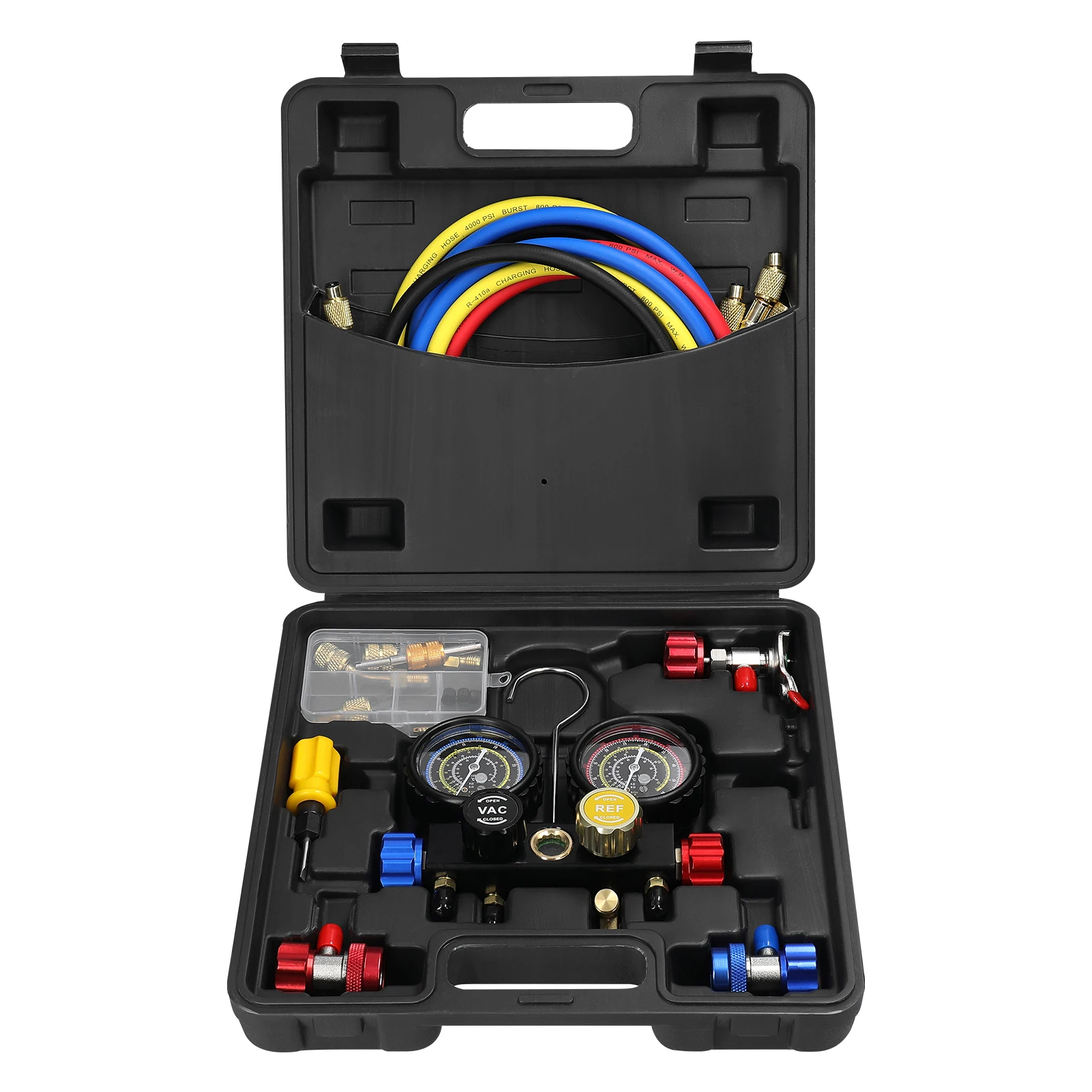 

Набор манометров в коллекторе, набор для заправки кондиционера, манометр хладагента, инструмент для зарядки хладагента для кондиционера автомобиля