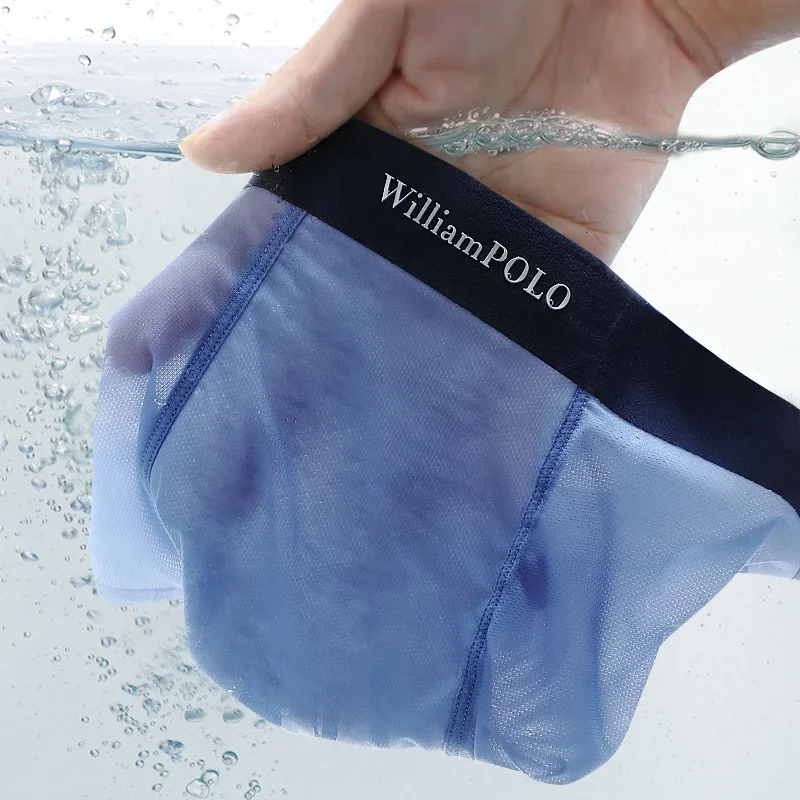 Calzoncillos de seda de hielo para hombre, ropa interior de talla grande, secado rápido, 5 tiras de grafeno, Bóxer transpirable antibacteriano sin costuras