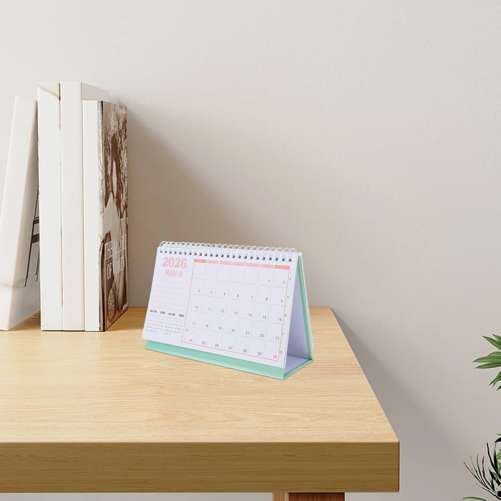 2 قطعة تقويم مكتبي حلزوني 2026 قائم بذاته لفائف صغيرة ملزمة مخطط قائم شهري للمكتب والمنزل والمدرسة والأعمال